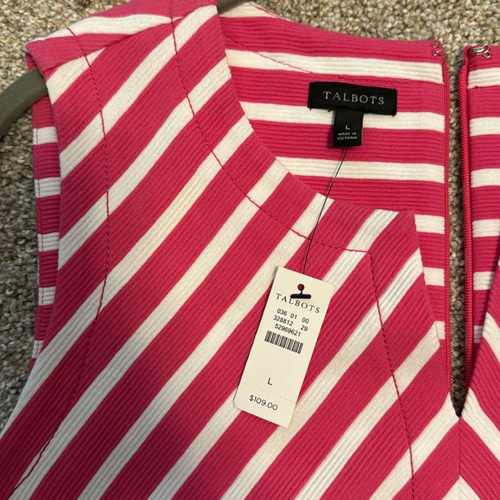 Talbots Pink and White Striped Dress - Picture 9 of 10